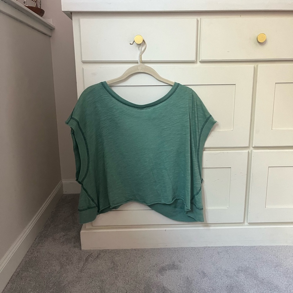 Free People My Time Tee, green, xs